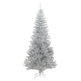 VidaXL Kunstkerstboom met standaard 240 cm PET zilverkleurig