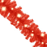 Vidaxl Christmas Garland med LED -lys 5 m rød