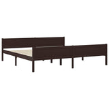 Vidaxl bedframe massief grenenhout donkerbruin 200x200 cm