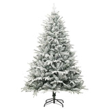 Vidaxl kunstkerstboom met sneeuwvlokken 180 cm pvc en pe groen
