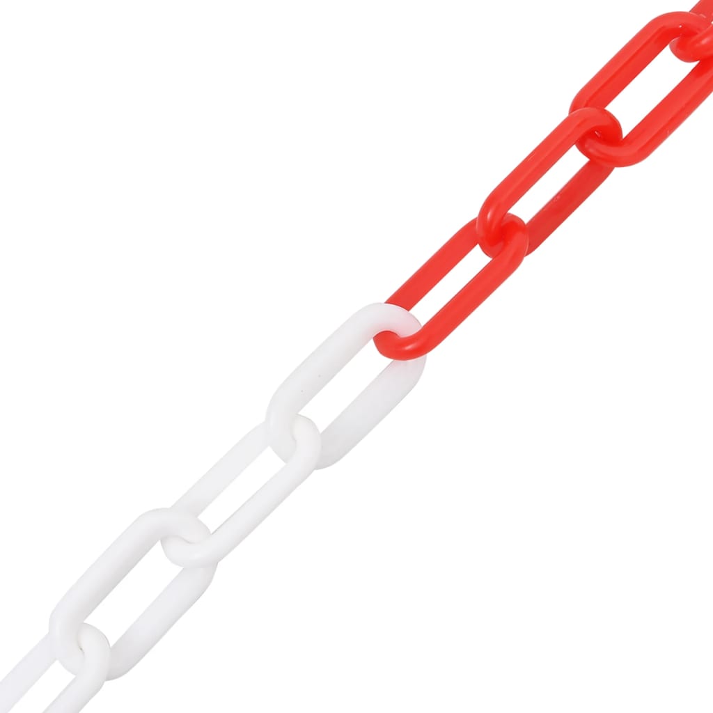 Cadena de seguridad de Vidaxl Ø 4 mm 30 m plástico rojo y blanco