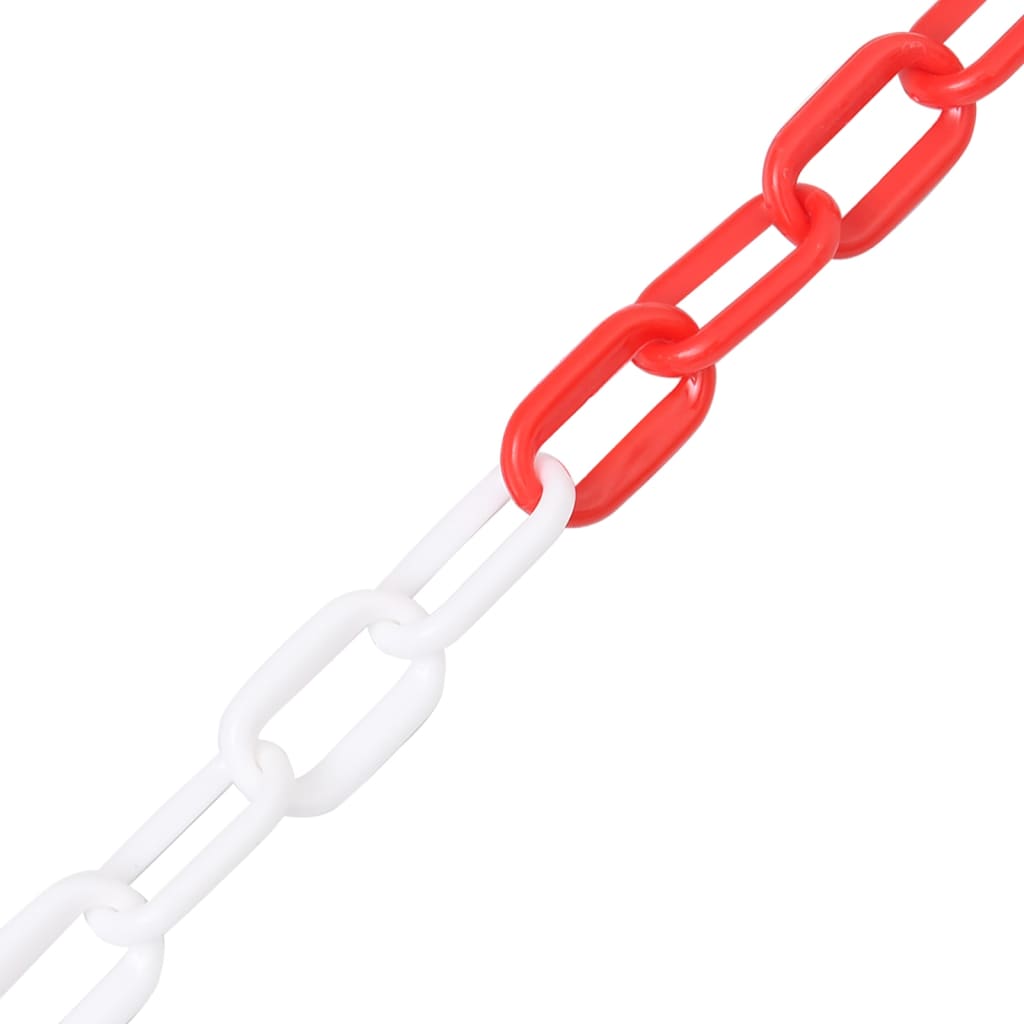 Cadena de seguridad de Vidaxl Ø 6 mm 100 m plástico rojo y blanco