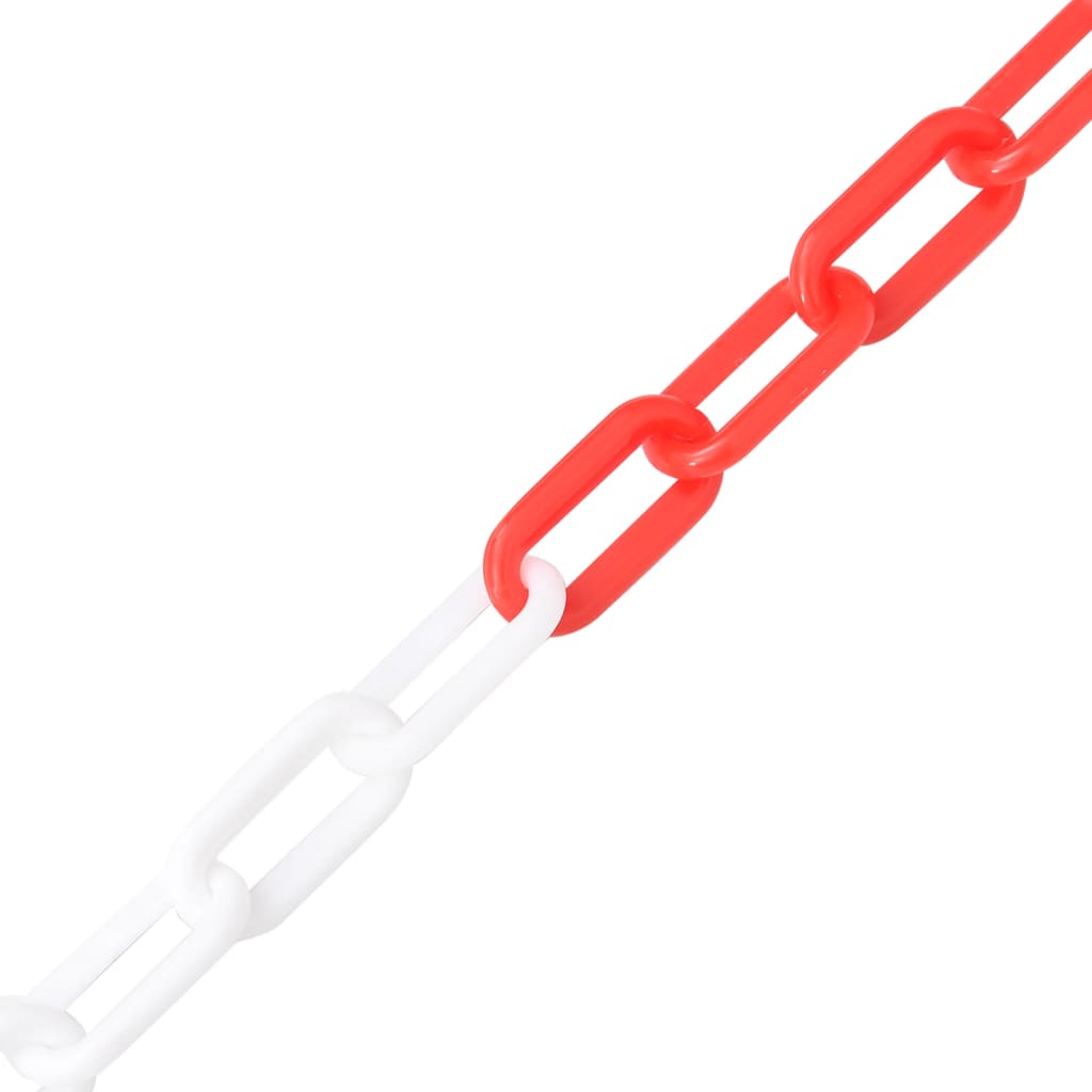 Cadena de seguridad de Vidaxl Ø 8 mm 100 m plástico rojo y blanco