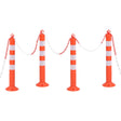 Vidaxl verkeerspalen met ketting 4 st 75 cm pe
