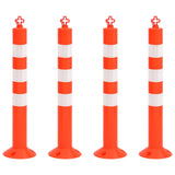 Vidaxl verkeerspalen met ketting 4 st 75 cm pe