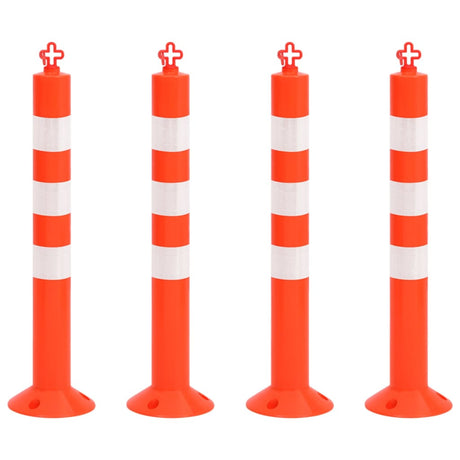 Vidaxl verkeerspalen met ketting 4 st 75 cm pe