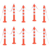 Vidaxl verkeerspalen met ketting 10 st 75 cm pe