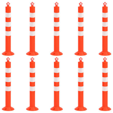 Vidaxl verkeerspalen met ketting 10 st 75 cm pe