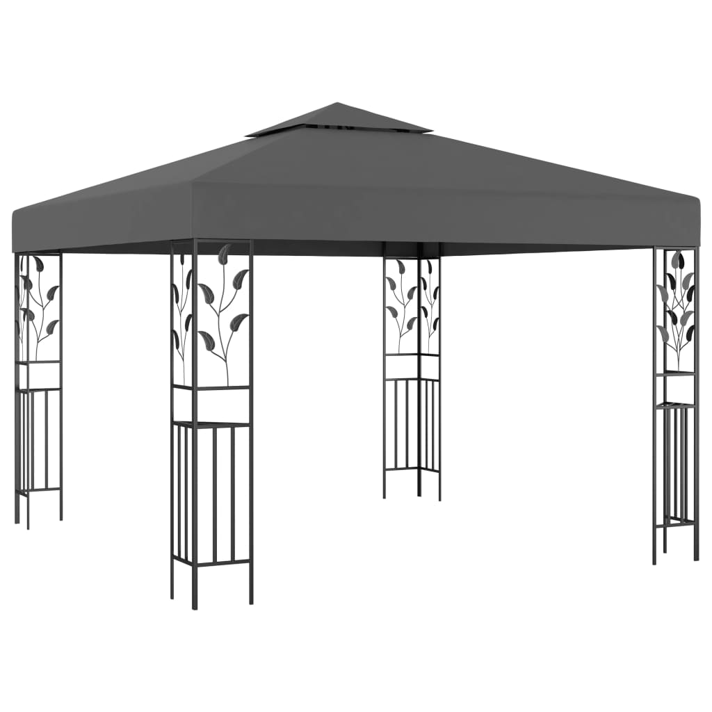 Arbor vidaxl avec guirlande légère à LED 3x3 m de couleur anthracite