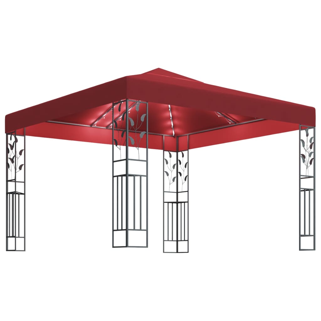 Arbor vidaxl avec une guirlande légère à LED 3x3 m de vin rouge