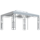 Bidaxl Arbor med dubbelt tak och LED -ljus Garland 3x4 m vit