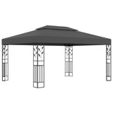 Vidaxl arbor with double roof and LED light garland 3x4 m anthracite color