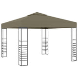 Vidaxl tuinpaviljoen met led-lichtslinger 3x3 m taupe