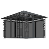 Vidaxl arbor with mosquito net LED light garland 3x3x2.73 m anthracite colored