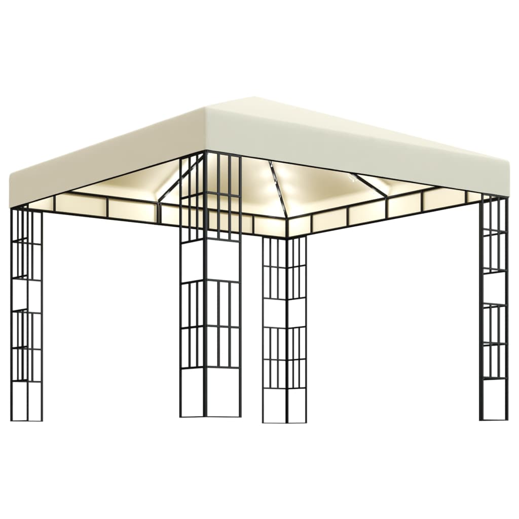 Vidaxl Arbor z LED lahkimi girlanmi 3x3 m smetana