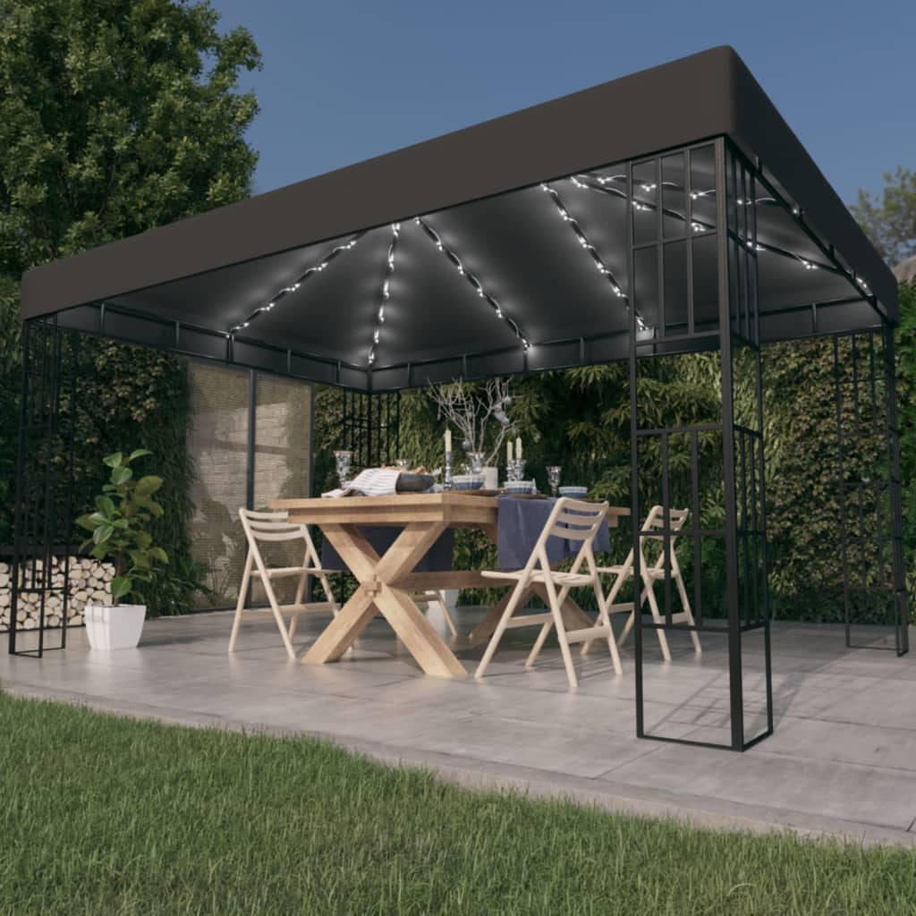 Vidaxl Arbor con ghirlanda leggera a LED 3x4 m colorato antracite