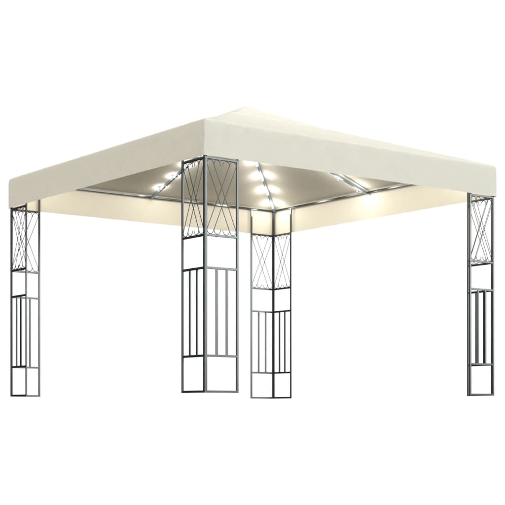 Vidaxl Arbor med LED Light Garland 3x3 M Stoff Cream-Colored