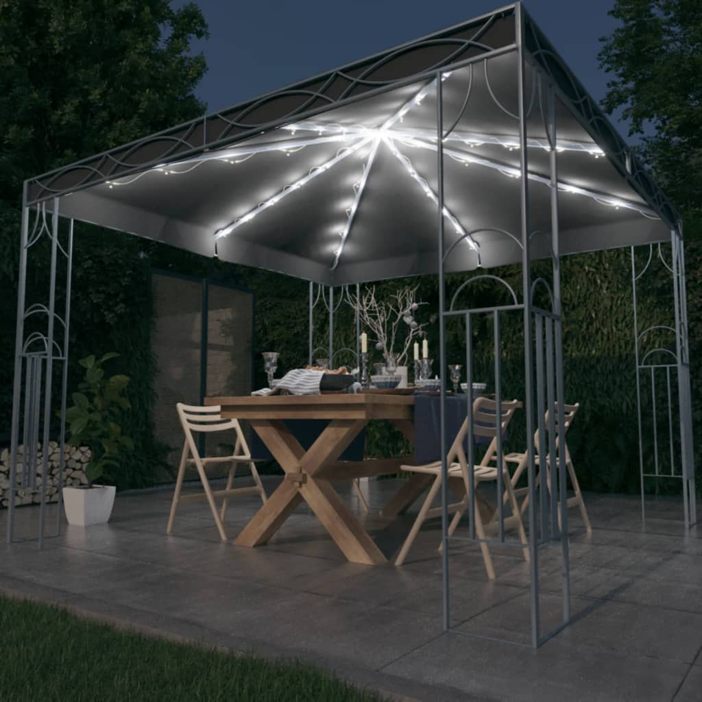 Vidaxl Arbor med LED-ljus Garland 300x300 cm Anthracite-färgad