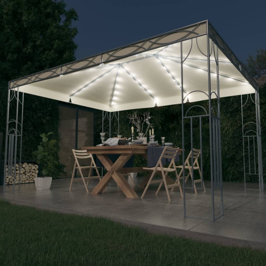 Arbor de Vidaxl con guirnalda de luz LED 400x300 cm de color crema