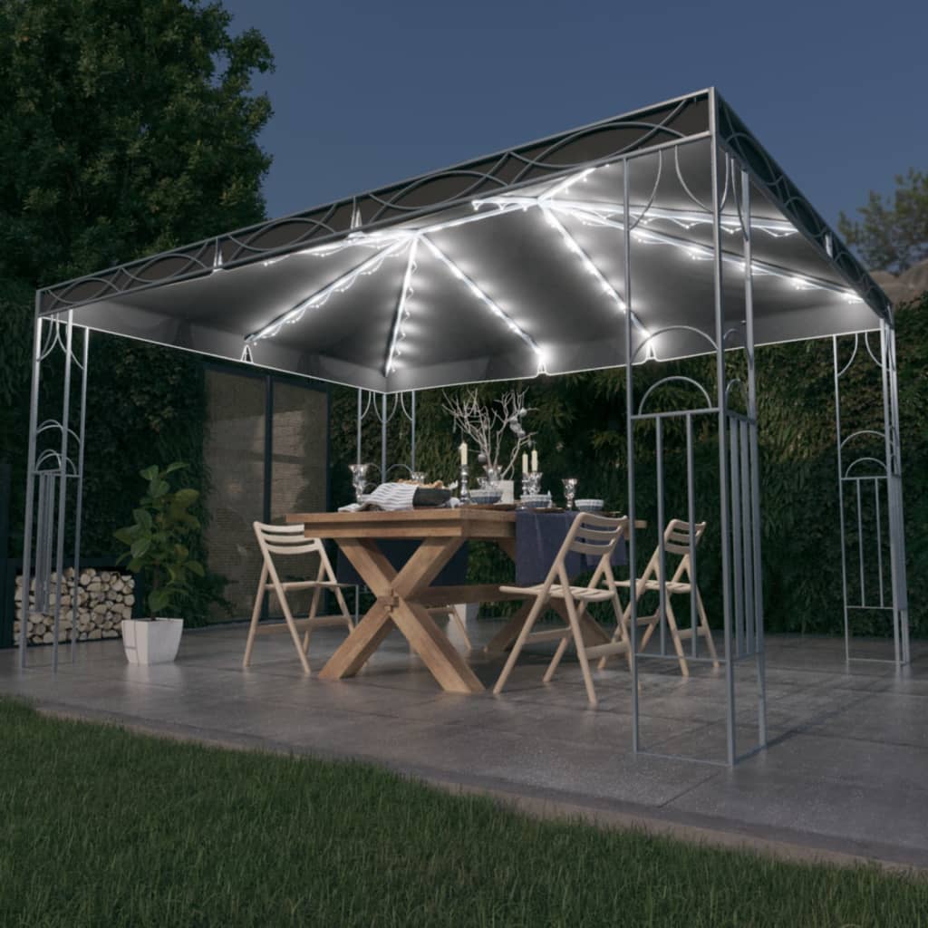 Arbor Vidaxl con guirnalda de luz LED 400x300 cm de color antracita