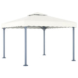Vidaxl prieel met led-lichtslinger 300x300 cm aluminium crèmekleurig