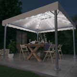 Arbor Vidaxl con guirnalda de luz LED 300x300 cm de aluminio de color crema