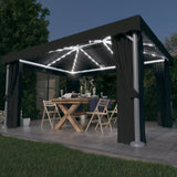 Vidaxl Arbor med gardin og LED -lys krans 4x3 m antrasittfarget