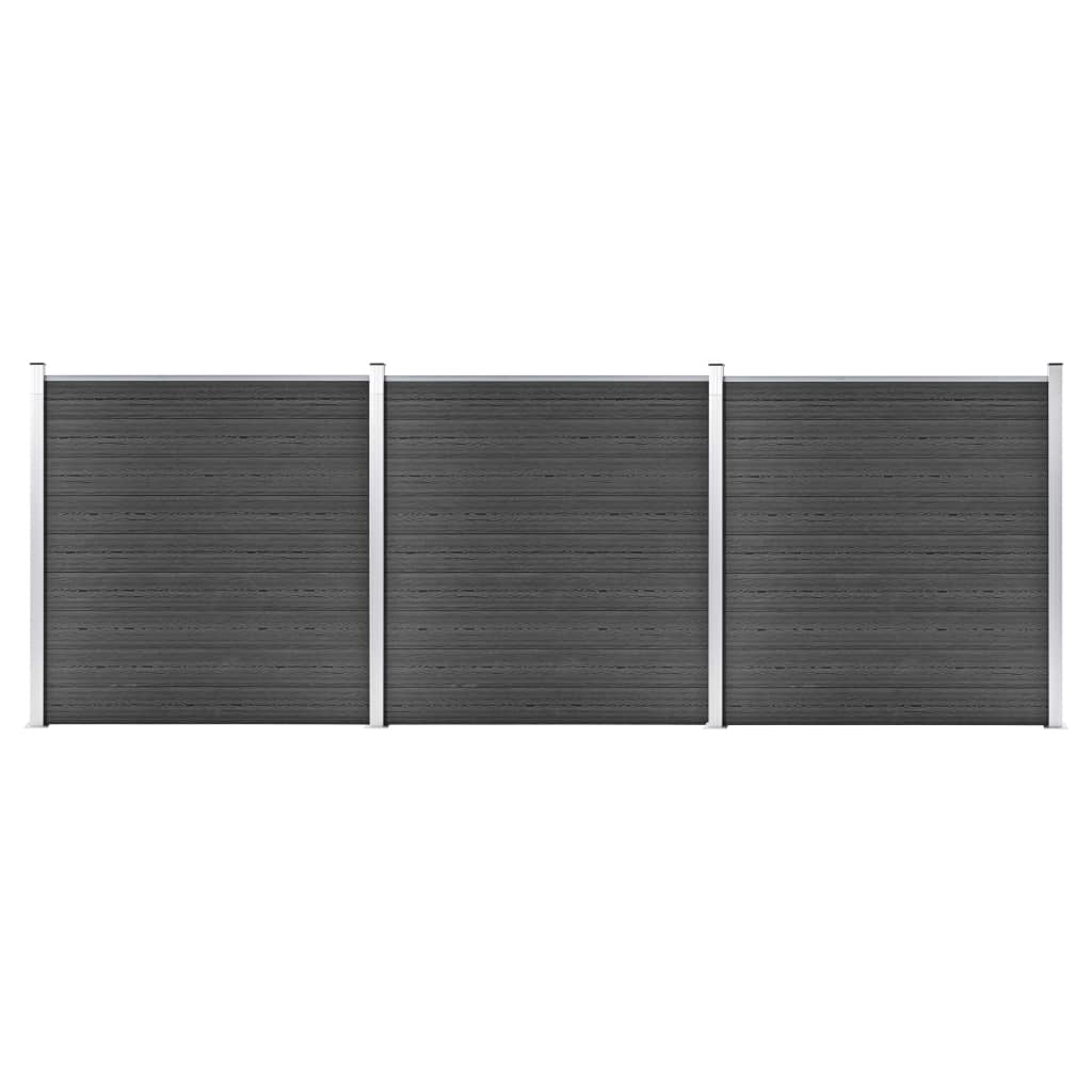 Panel de valla Vidaxl Conjunto de 526x186 CM HKC Negro