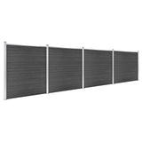 Ensemble de panneaux de clôture Vidaxl 699x186 cm hkc noir