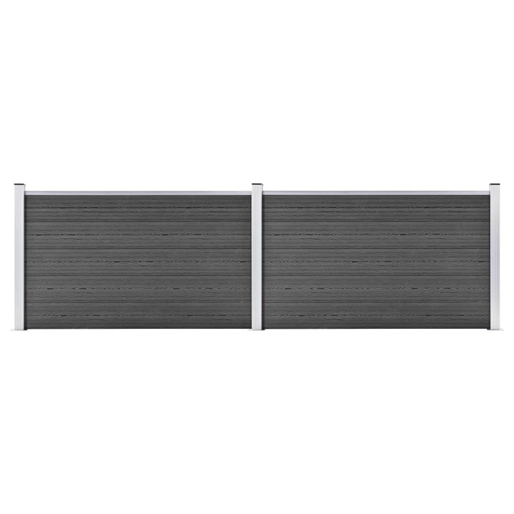 Vidaxl Fence Panel Set 353x105 cm HKC sort