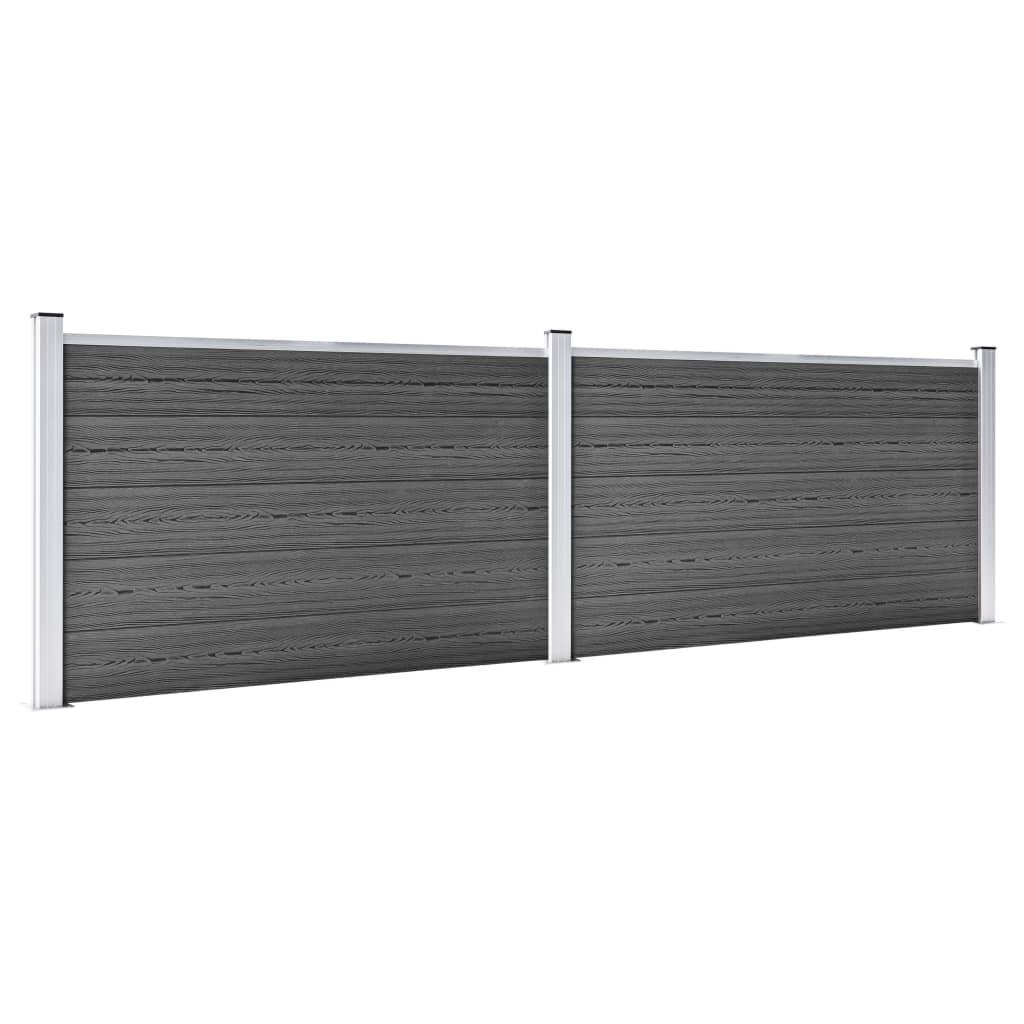 Vidaxl Fence Panel Set 353x105 cm HKC sort