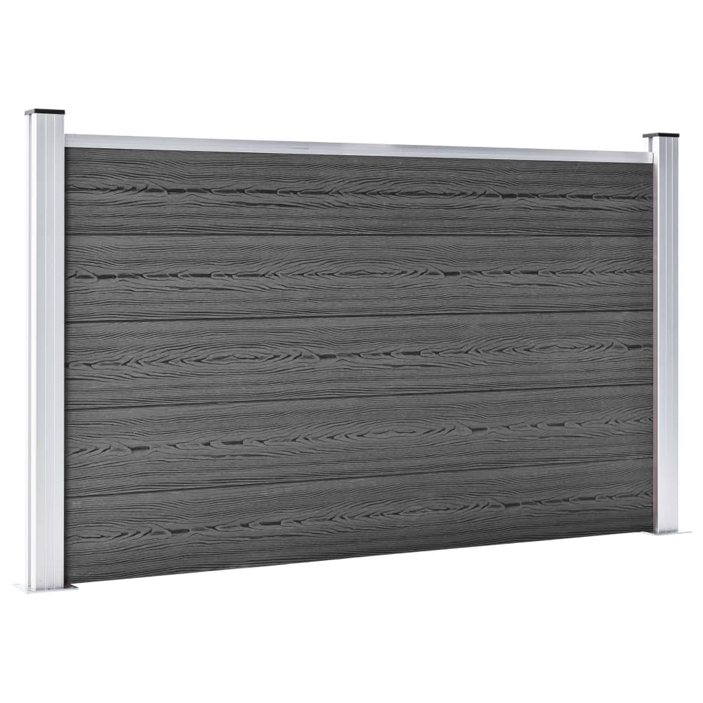 Panel de cerca de Vidaxl Conjunto de 699x105 CM HKC Negro