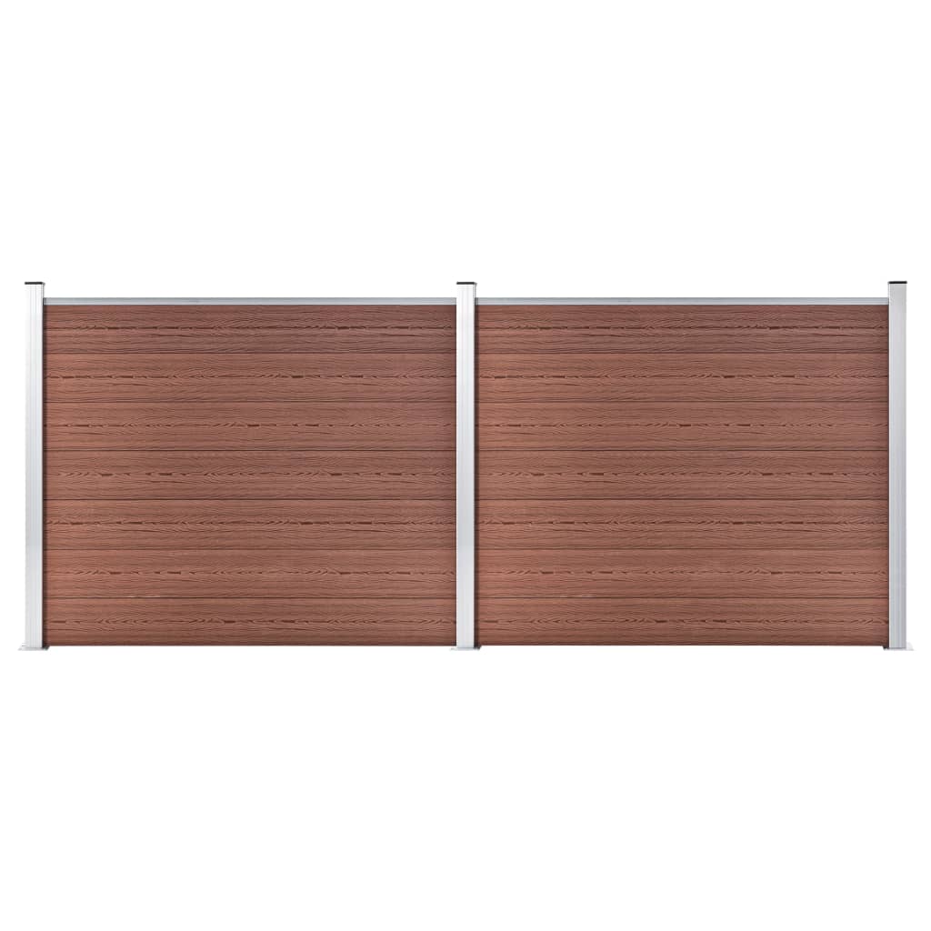 Panel de valla Vidaxl Conjunto de 353x146 cm HKC Brown