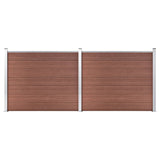 Set di pannelli di recinzione Vidaxl 353x146 cm HKC Brown