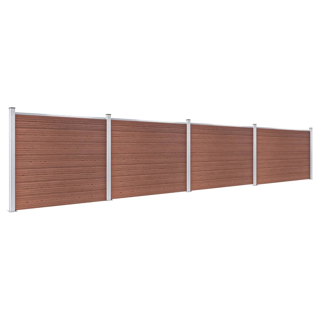 Panel de valla Vidaxl Conjunto de 699x146 cm HKC Brown