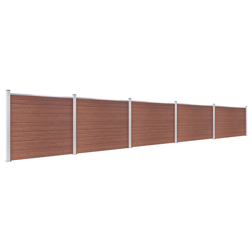 Panel de valla Vidaxl Conjunto de 872x146 cm HKC Brown