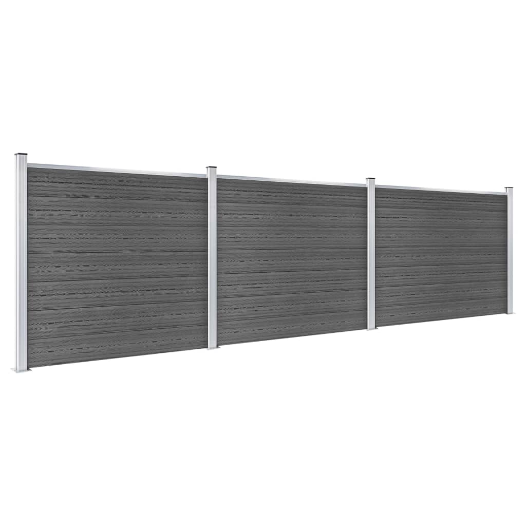 Panel de valla Vidaxl Conjunto de 526x146 CM HKC Negro