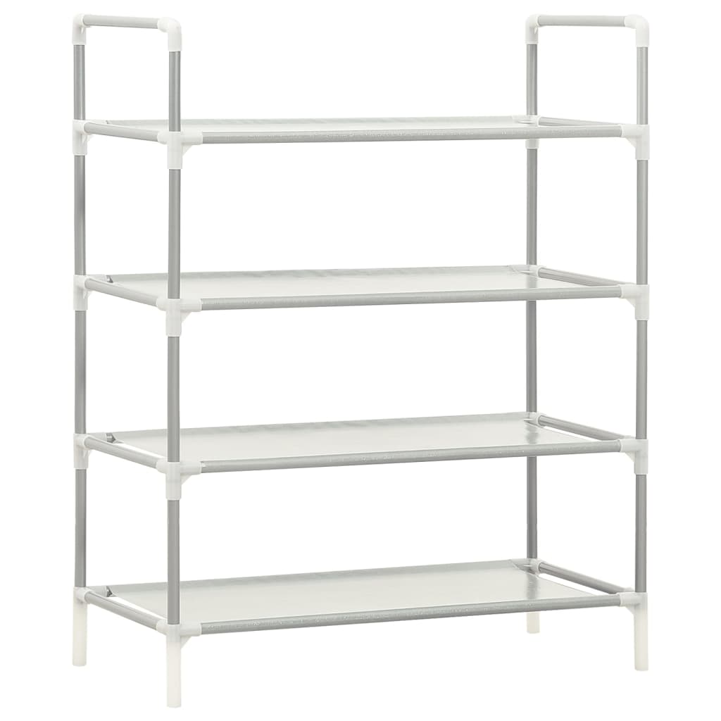 Vidaxl shoe rack with 4 shelves of metal and nonwoven fabric silver color