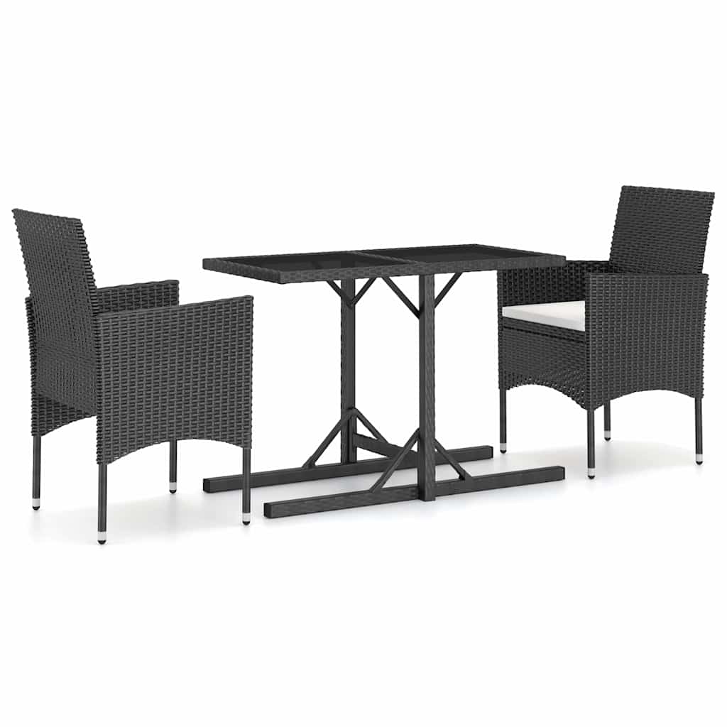 Vidaxl 3-delige tuinset zwart