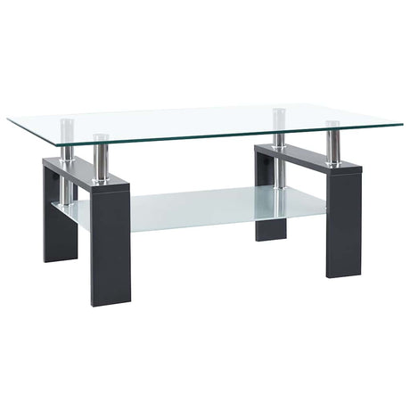 Vidaxl salontafel 95x55x40 cm gehard glas transparant en grijs
