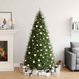 Vidaxl 60-delige kerstballenset met piek en 150 led's wit en grijs