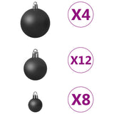 Vidaxl 100-teilige Weihnachtskugel Set Schwarz