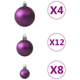 Vidaxl 100-teilige Weihnachtskugel Set Lila