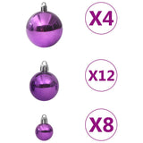 Vidaxl Set di palline di Natale a 100 pezzi viola