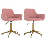 Vidaxl eetkamerstoelen draaibaar 2 st fluweel roze