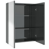 Vidaxl badkamerkast met spiegel 60x15x75 cm mdf glanzend grijs
