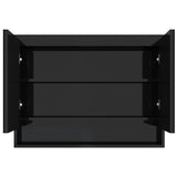 Vidaxl badkamerkast met spiegel 80x15x60 cm mdf glanzend zwart