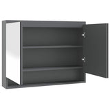 Vidaxl badkamerkast met spiegel 80x15x60 cm mdf grijs