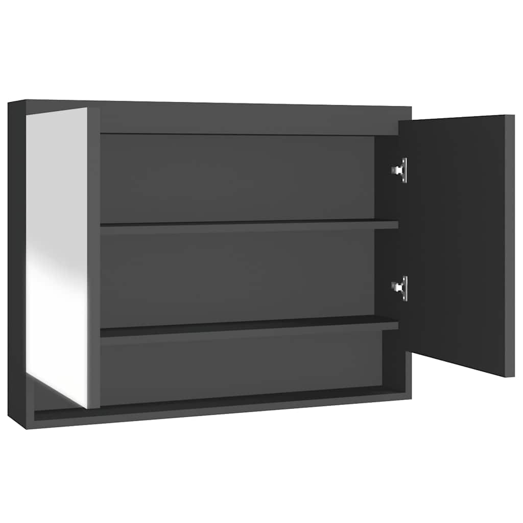 Vidaxl badkamerkast met spiegel 80x15x60 cm mdf antracietkleurig