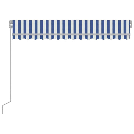 Vidaxl luifel handmatig uittrekbaar met led 300x250 cm blauw en wit